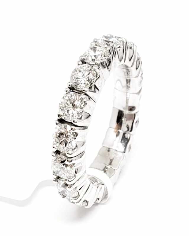 18K White Gold Diamond Ring, 3.92tcw, Size 6.5-8.5